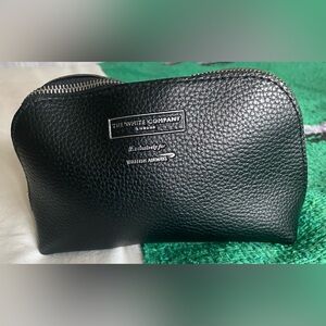 The White Company Textured Black Leather pouch